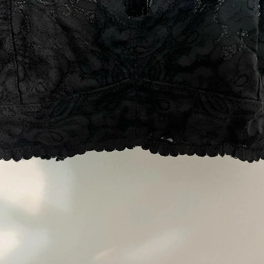 Free People Women's Galloon Lace Racerback - Black Sz Large - Picture 10 of 12